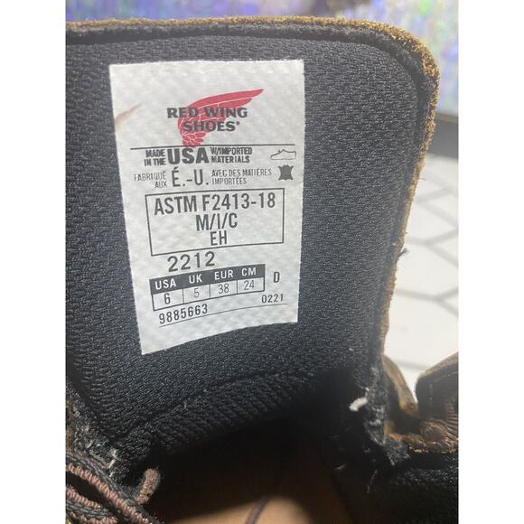 Red Wing Shoes 2212 Dynaforce Steel Toe Work Boots ~ Men\'s Sz 6 D main image 9